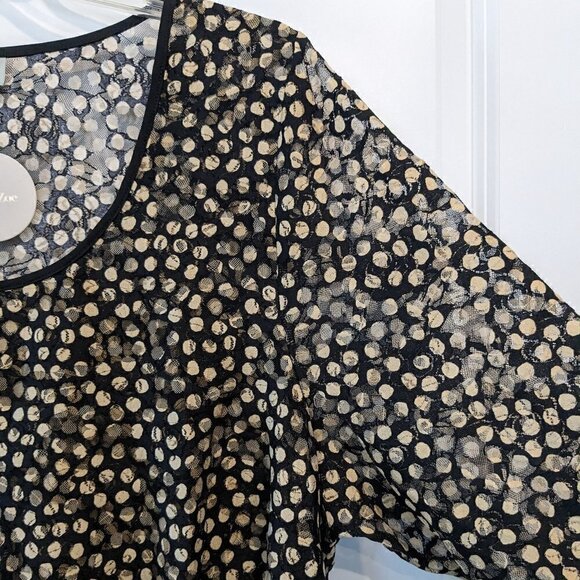 Zim & Zoe Imogen Overlay Tunic Blouse Sheer Black Dotted Top Size 22/24 NWT - Picture 6 of 16